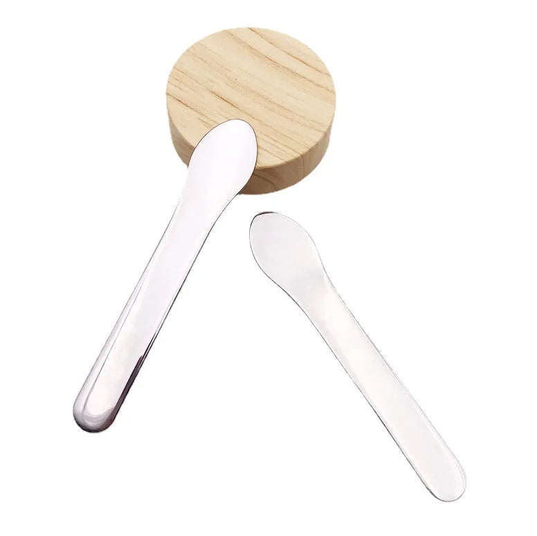 Skylark Silver 304 Stainless Steel Long Flat Sanitary Anti-Contamination Eye & Facial Cream Scoop