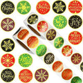 500pcs/roll Sticker Cowhide Self-adhesive Label Merry Christmas Holiday Decoration Gift Crafts Decoration Sealing Sticker Label