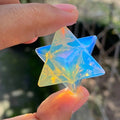 Wholesale Natural Opalite Carved Merkaba Polished Crystal Carving with Engraving Technique for Home Decor