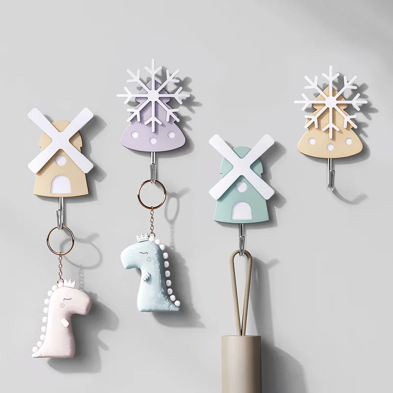 Wholesale Powerful Cartoon Creative Cute Sticky Hook Adhesive No Punch Strong Adhesive Kitchen Hot Selling Hook