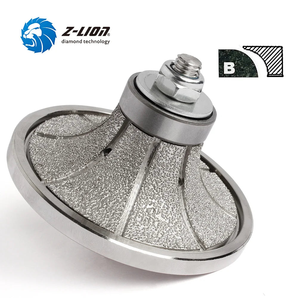 Z-LION B20 3/4" Diamond Hand Profile Wheel Router Bit Half Profiler Wheel for Granite Concrete Marble Edge