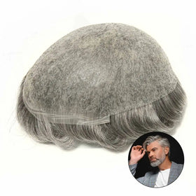 TOPUNIQUE TUS01 Lace Front Wig 28-30mm Body Wave 95% Light Medium Light 0.04mm Thin Skin Hair System Single Split Knots Men's