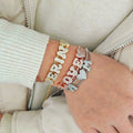 Qingyuan Customized Personalized Name Inlaid Zircon Double Layer Sliding Letter Bracelet MegaBDM