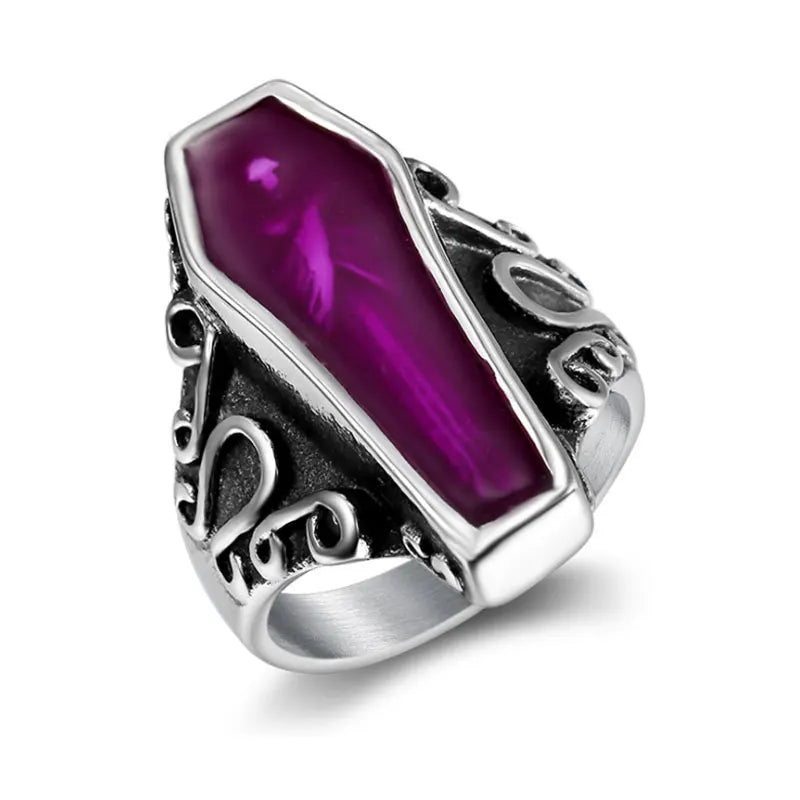 Low MOQ Jewelry Tarnish Free Stainless Steel Men Mummy Vampire Coffin Ring