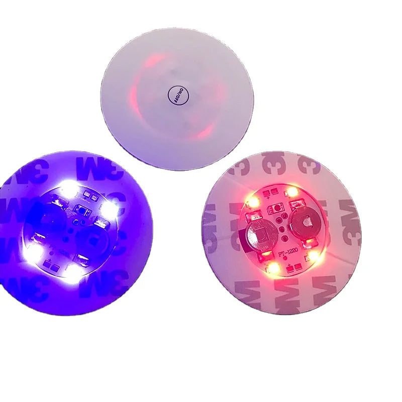LED Light up CoastersLED Bottle Lights Bottle GlorifierLED Sticker Coaster Discs for DrinksFlash Cup Coaster Flashing Shots