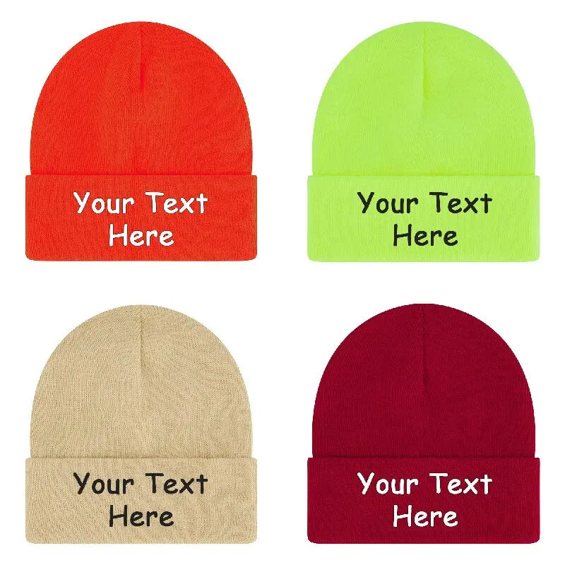 Wholesale Unisex Custom Logo Solid Color Printed Handmade Embroidery Knitted Knit Cap Winter Beanie Hats Knitted Winter Hat
