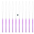 10-Piece Hair Extension Tool Set Loop Needle Threader Pulling Hook Bead Device for Easy Hair Styling