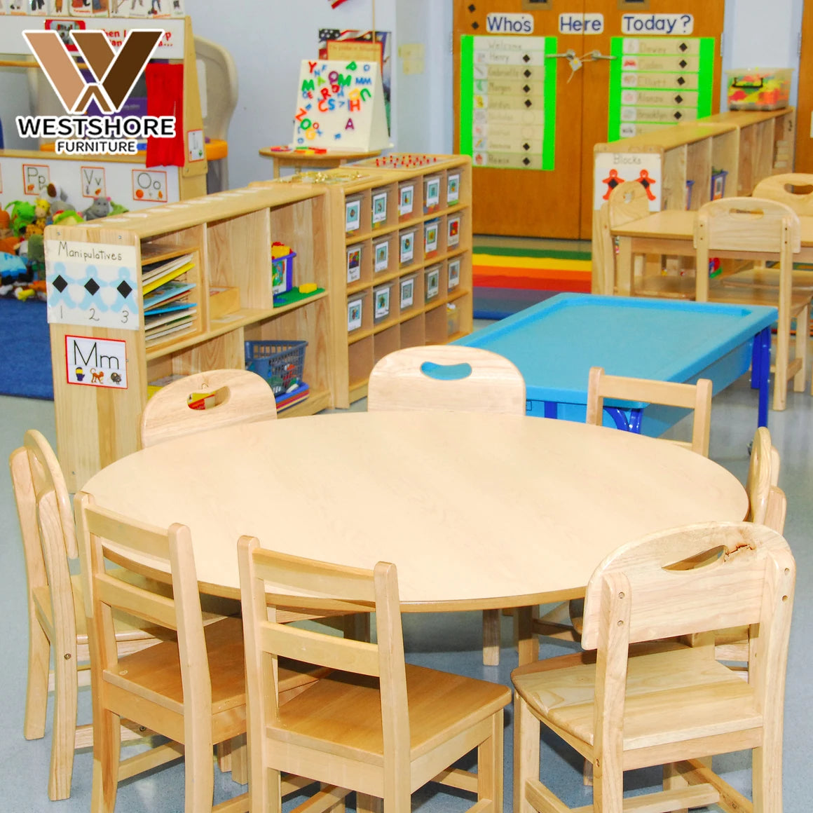 Montessori Preschool Table and Chair Set Daycare Furniture Kindergarten Classroom Wooden Seating for Learning and Activities