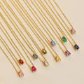 Wholesale Fashion Jewelry Gold Plated Water Drop Birth Stone Pendant Necklace for Women