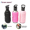 2-in-1 Customized Fitness Accessories 700/1200ml Stainless Steel Water Bottle and EVA Foam Roller Portable for Massage
