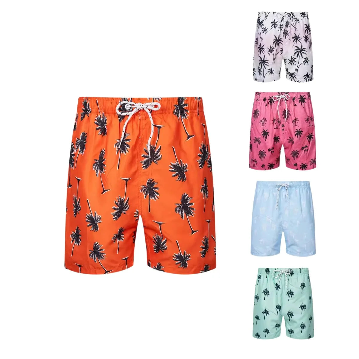 Custom Men's Plus Size Waterproof Quick Dry Beach Swimsuit Solid Color Woven Swim Trunks Casual Holiday Swim Trunks
