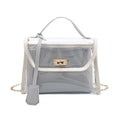 Transparent Clear PVC Korean Style Women's Shoulder Bag Leisure Tote Pouch Chain Strap Crossbody Bag Ladies 2 Sets
