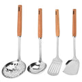 Sustainable Beech Wood Household Flatware Set Classic Design Slotted Spoon Spatula From Anhui for Party Cooking Use