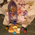 Luxury Disposable Plates Tableware Set for Birthday & Wedding Pink Stained Glass Design Customizable Size