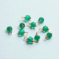 DIY Tiny Green Onyx Gemstone Beaded Charms - 925 Silver Wire Wrap Beads Finding MegaBDM