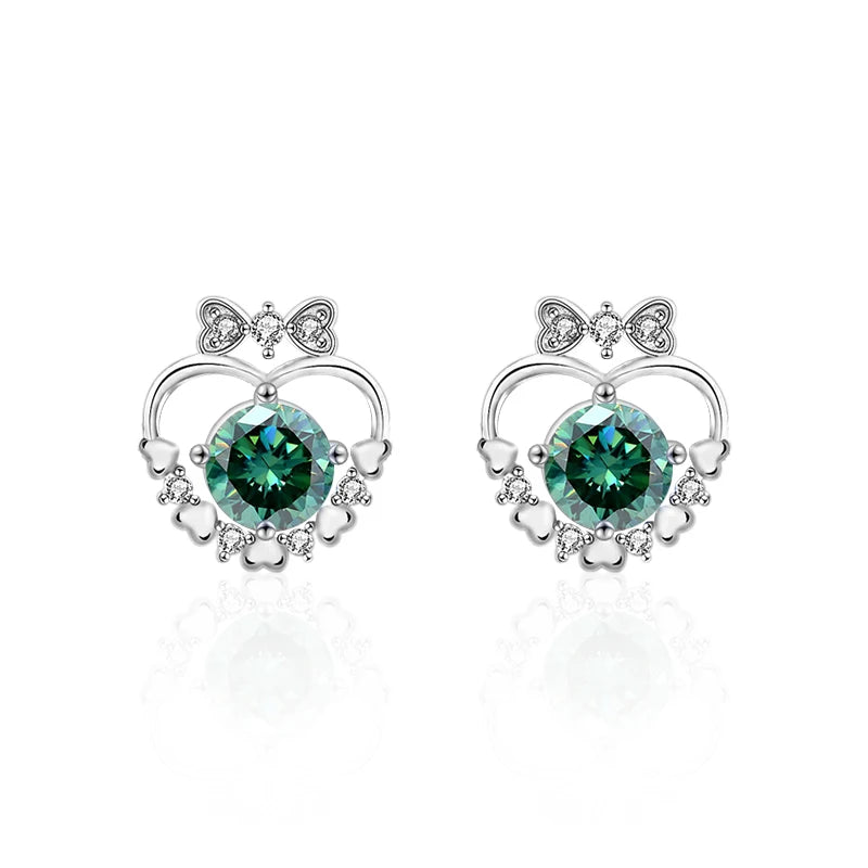 XEA017 925 Sterling Silver 0.5Ct 5mm Moissanite Buckle Earrings for Women Fashion Exquisite Fine Jewelry Accessories Party Gift