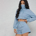 2025 Fashion 2 Piece Women Men Regular Fit Hooded Sweatshirt Short Sleeve T-shirt Streetwear Solid Autumn Concert Outfit Shirt
