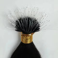 2024 Hot Selling Double Drawn Virgin Cuticle-Aligned  Plastic Nano Tip Hair Extension  Flexible F-tip Black Straight