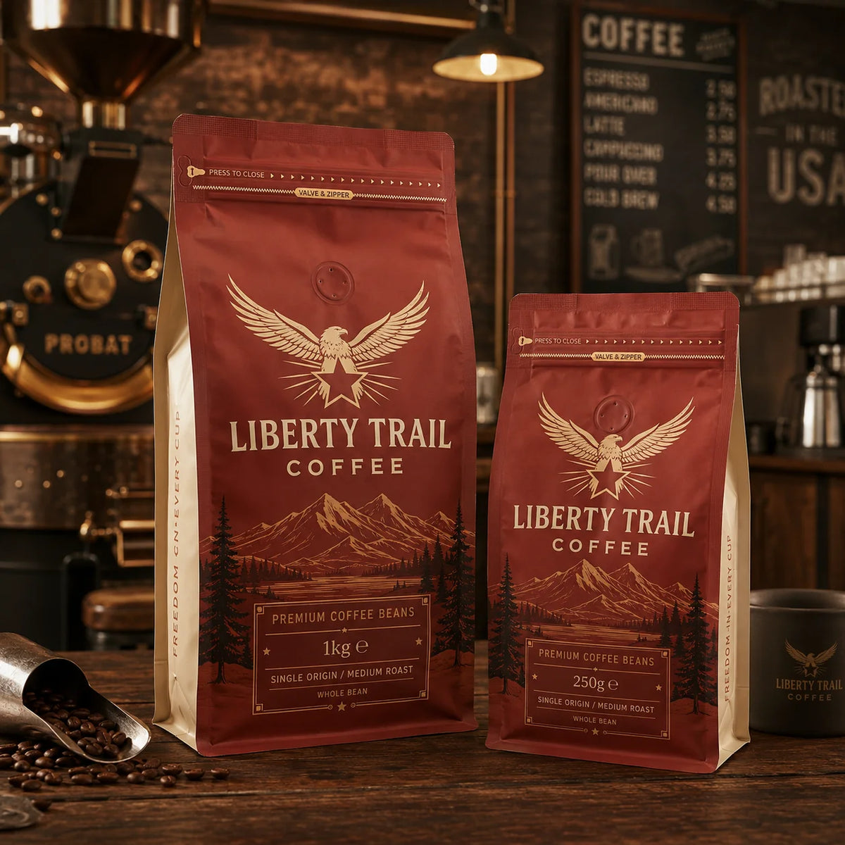 AT PACK Compostable Coffee Packaging Recyclable Coffee Bags Bottom Pouch Coffee Bags 12oz and 5lb Coffee Bags Coffee Roaster USA MegaBDM