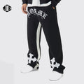 Customizable Factory Manufacturer Fleece Joggers Loose Fit French Terry Baggy Stacked Flare Sweatpants Man Embroidery