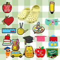 Wholesale Customized 2D PVC Rubber School Decorations Back Clog Sandal Accessories Bachelor Hat Ruler Shoe Charms DIY Shoe