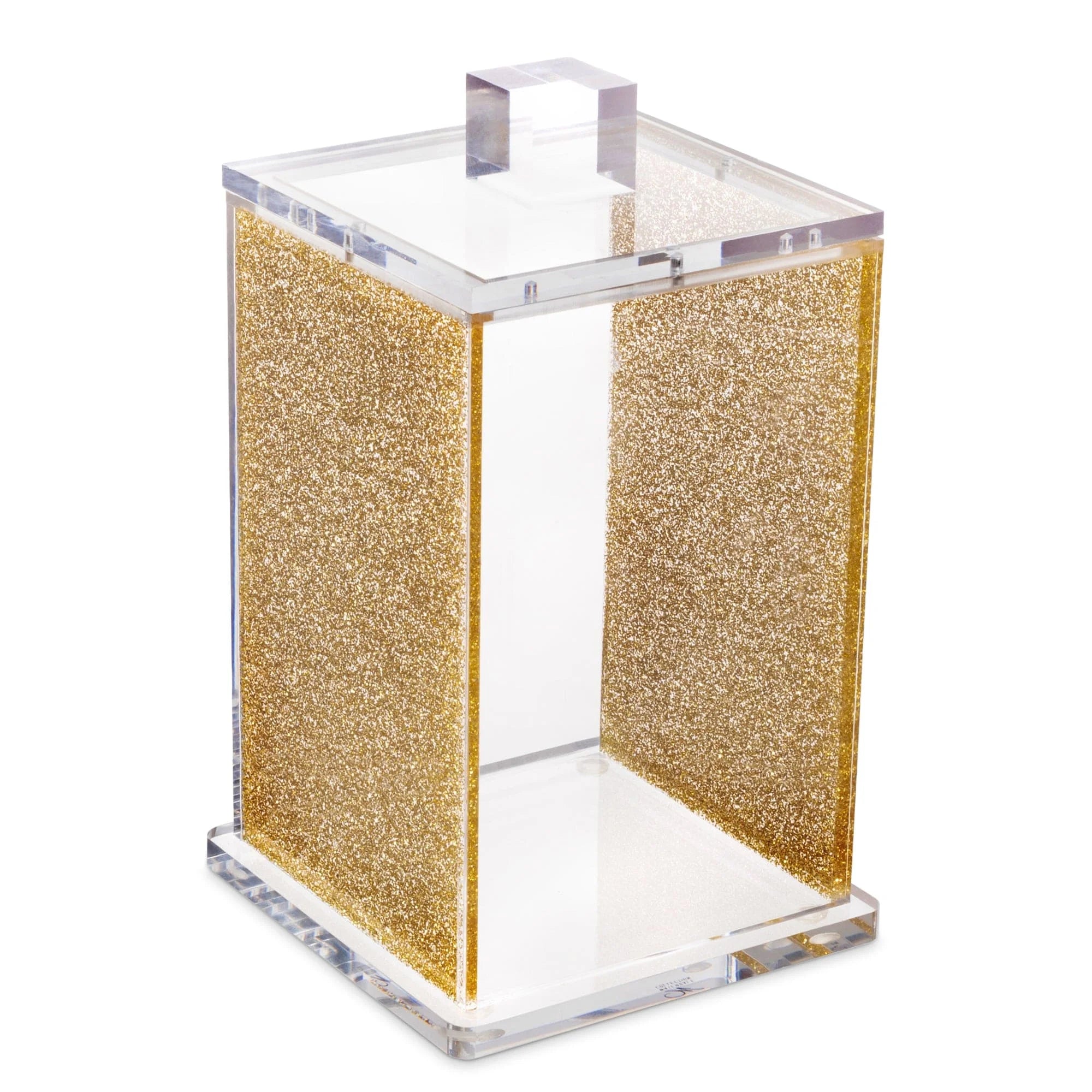 Jeiwsh Judaica Gold Sliver Marble Cookie Jar Candy Box Rectangle Acrylic Lucite Square Canisters