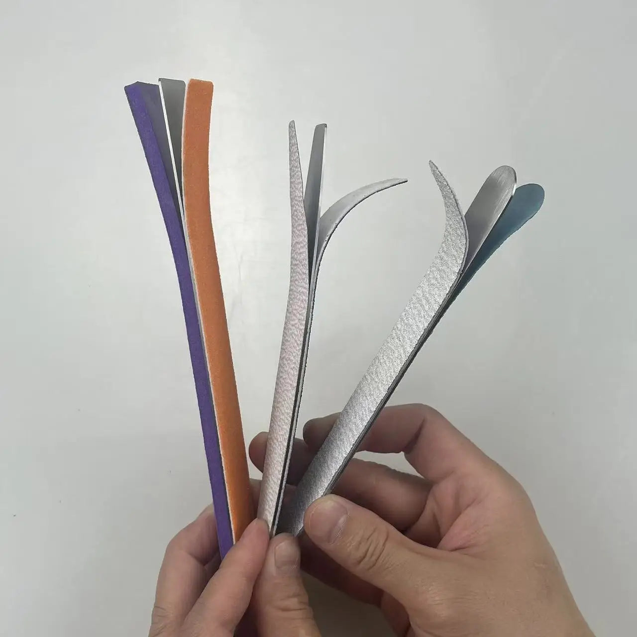 Custom Logo Removable Nail File Sandpaper Refills Half Moon Shape 80 100 150 180 240 Grit