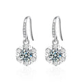 XEZ042 Fashion 0.5CT Sunflower Moissanite Drop Earrings 925 Sterling Silver Flower Earrings for Woman Gifts Wholesale