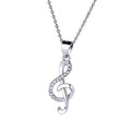 Fashion 925 Sterling Silver Music Symbols Charm Pendant Jewelry