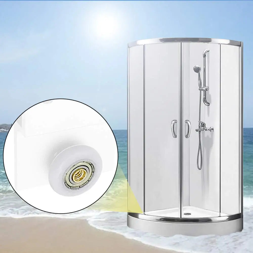 Hydrorelax Single Wheel Shower Door Roller Replacement Brass Bearing Nylon Pulley for 25mm Sliding Glass