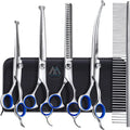Professional 6 1/4CR Titanium Coated Stainless Steel Dog Grooming Scissors Heavy Duty Pet Grooming Scissor Hair Extension Tool