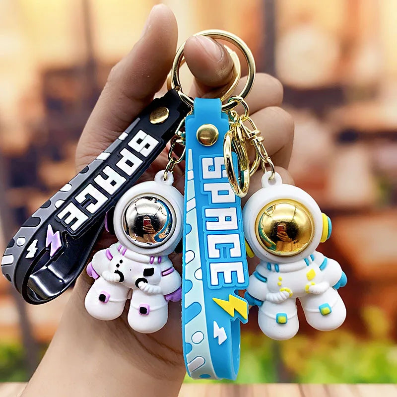 Cute Astronaut Keychain Personality Astronaut Doll Silicone Key Chain Women Couple Bag Car Keyring Pendant