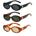 2025 Fashion Retro Men Women Rivets Punk Sun Glasses UV400 Shades Leopard Small Frame Oval Sunglasses