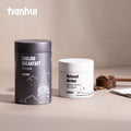 Tianhui Custom Round Matte Black Loose Tea Tin Canister Storage Jar Cylinder Coffee Bean Metal Tin Can Container Packaging