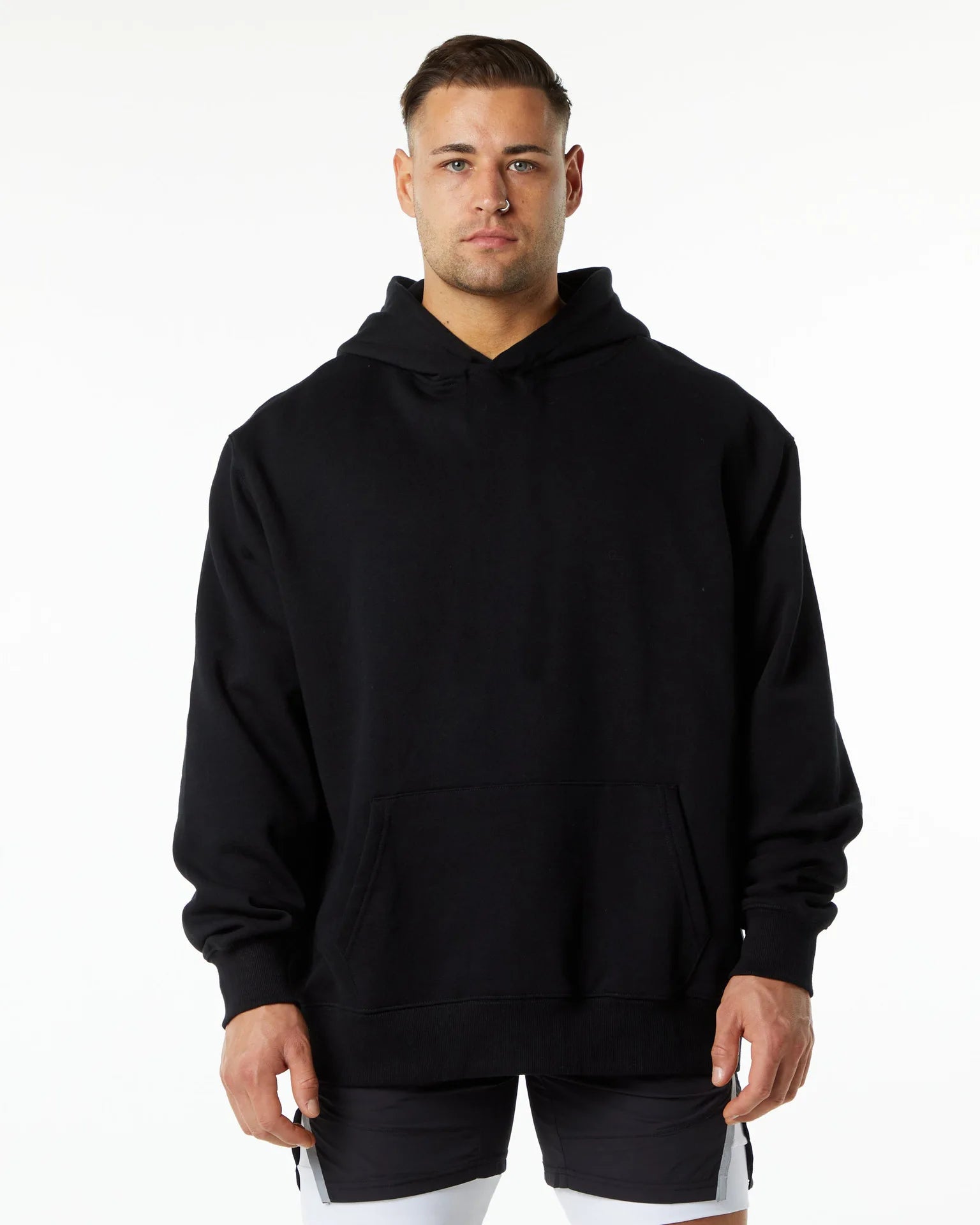 Men's Heavyweight 500 Gsm Cotton Thick Winter Fleece Oversized Hoodie with Boxy Fit and Hooded Collar for Autumn Season