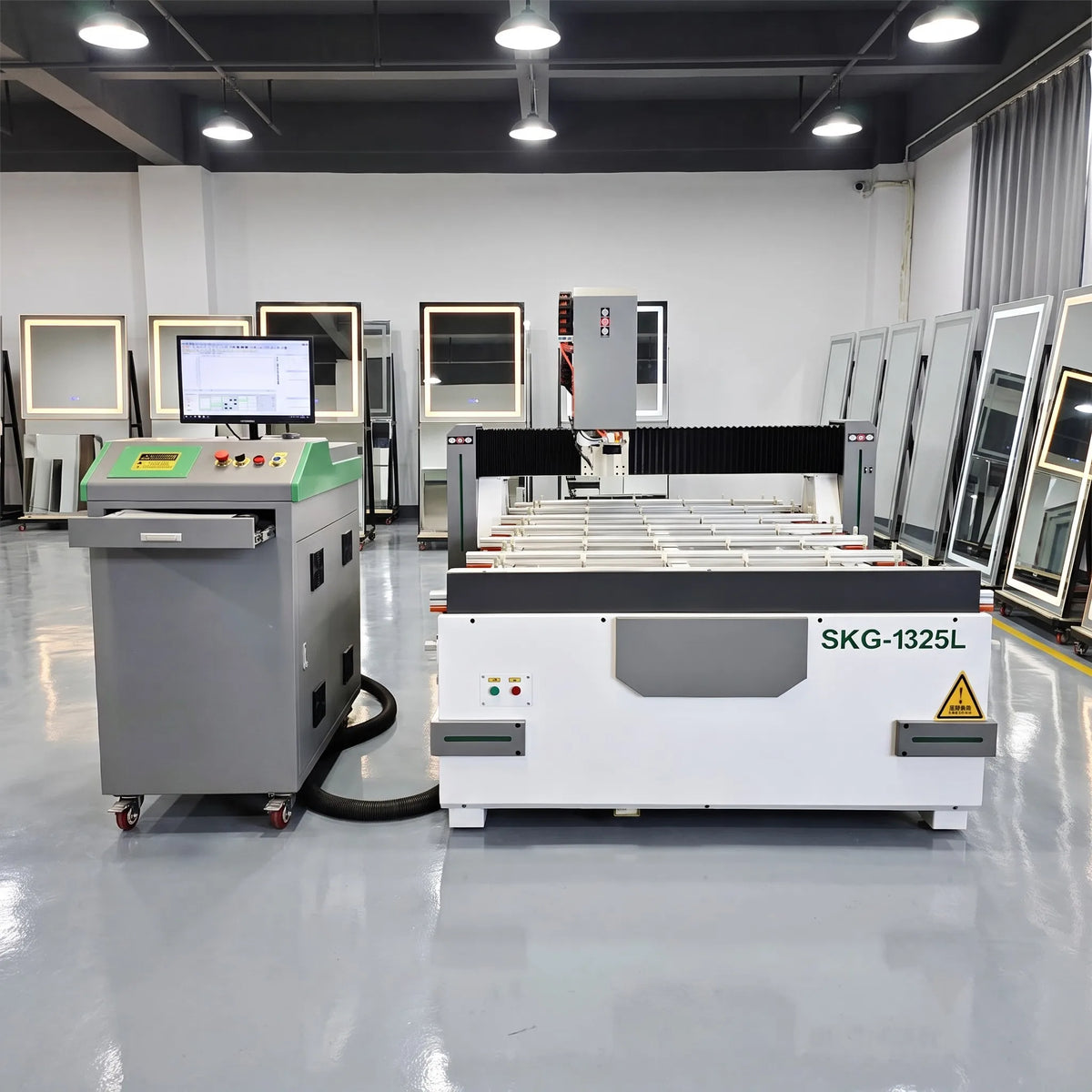 Automatic CNC Industrial Smart Decorative Mirror Glass Laser Etching Machine for Sale MegaBDM