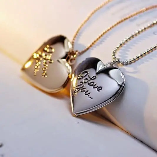 Stainless Steel Photo Frame 45cm Chain Necklace Heart Locket Pendant Necklace