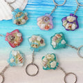 Creative Conch Key Chain Real Ocean AnimalsPurse Car Keyring Resin Keychain Ocean Beach Keychain for Women Girls Summer Charms