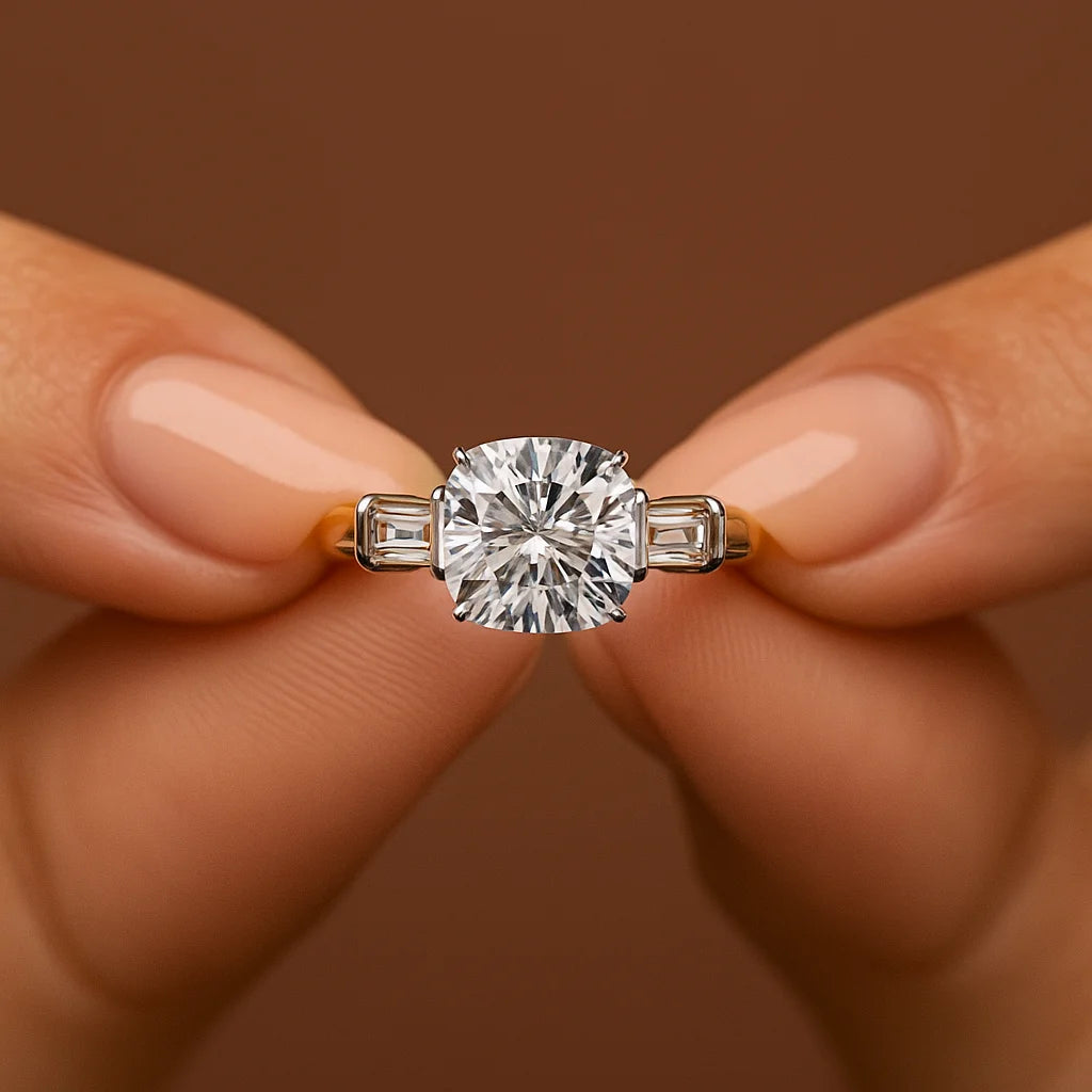 Original IGI Certified Moissanite Rings VVS 8.5x8.5 mm Cushion Cut Loose Silver Solid Gold Wedding Engagement Party Band