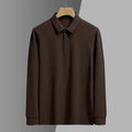 Oem customized autumn and winter polo shirt men's long sleeved paul lapel tshirt with autumn and winter solid color
