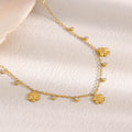 Dreamshow Dainty Flower Necklace Zircon Charm Necklace 18k Gold Plated Jewelry Fashion Stainless Steel Necklace