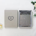 Heart Design Logo Silver Mirror Acrylic Wedding Invitation with Velvet Hardcover Box