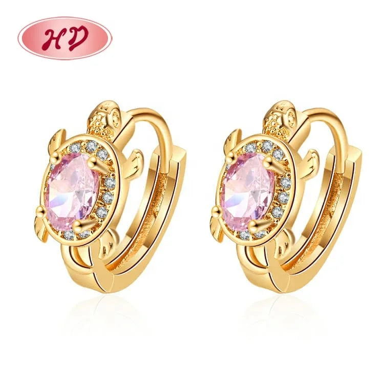 Hengdian Wholesale Factory Fashion Jewelry Tortoise Cz Bijouterie Hoop Huuies Earrings Women Made with Cz for Women MegaBDM