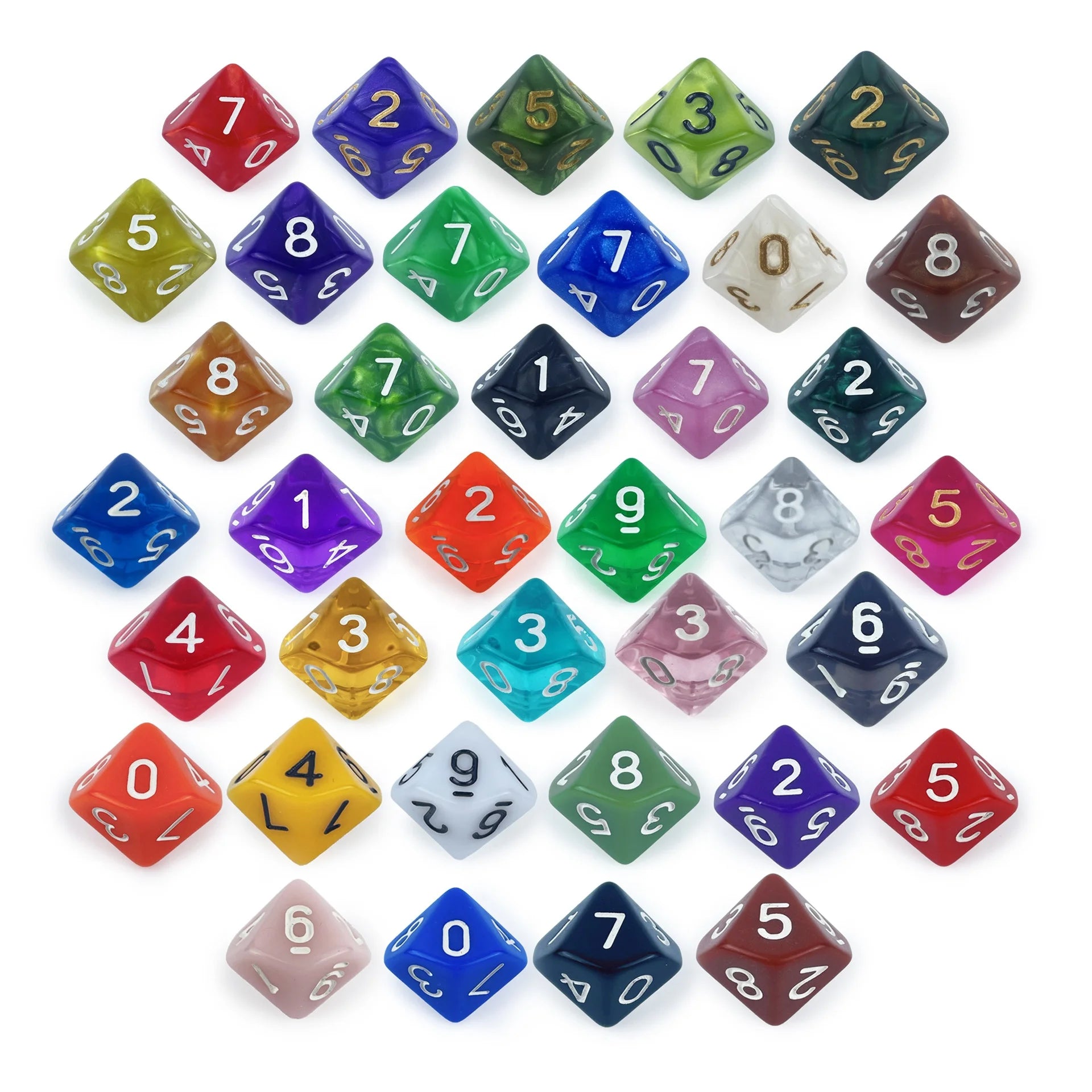 Multicolor Polyhedral D10 Dice Acrylic Wholesale 10 Sided Dice for Tabletop Game