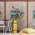 Germany Made Modern Design Wall Mural Brown Beige Red Non Woven Vinyl Removable Bedroom Hospital 2.80x1.59m