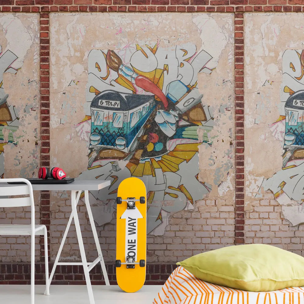 Germany Made Modern Design Wall Mural Brown Beige Red Non Woven Vinyl Removable Bedroom Hospital 2.80x1.59m