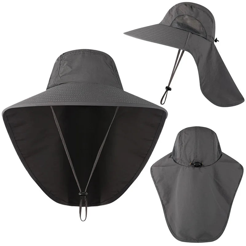 Wholesale Uv Sunshade Ventilation  Fisherman Cycling Mountaineering Caps Hat Plain Fishing With String Sun Camping Cap