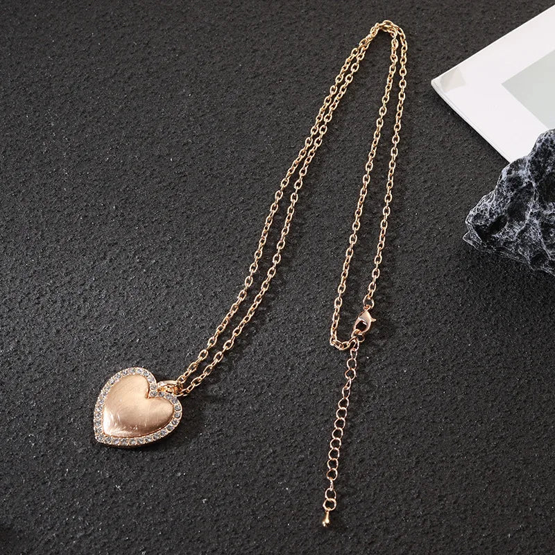 TongLing Fashion Jewelry Micro Rhinestone Heart Pendant for Mom Women Valentine's Day Jewelry