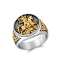 Beimai OEM Vintage Knight Templar Men's Ring Popular Punk Spot Design with Waterproof Stainless Steel Fashion Accessory