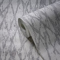 Made in Germany - Wallpaper rolls Stone Look White Grey Silver Metallic - Non Woven Vinyl - Wallpaper Metallic - 1005 x 053 m